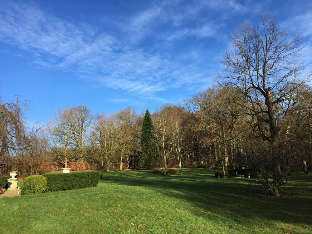 Gartenanlage im Winter